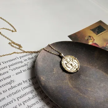 925 sterling silver Náboženské Styl Multi Řetěz Náhrdelník Gold Vintage Portrét Přívěsek Náhrdelník pro Ženy Krátký náhrdelník