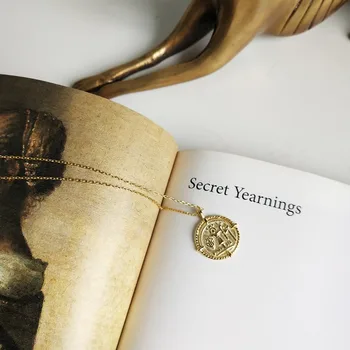 925 sterling silver Náboženské Styl Multi Řetěz Náhrdelník Gold Vintage Portrét Přívěsek Náhrdelník pro Ženy Krátký náhrdelník