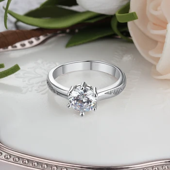 925 Sterling Silver Prstenů Jasné CZ Prsteny pro Ženy, Svatební Zásnubní Šperky Slib Dárek pro Přítelkyni (Lam Hub Fong)