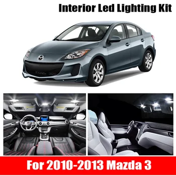 9x Canbus bez Chyb LED Vnitřní osvětlení Kit Balíček pro období 2010-2013 Mazda 3 Sedaan nebo Hatchback Auto Příslušenství Mapu stropní Světlo