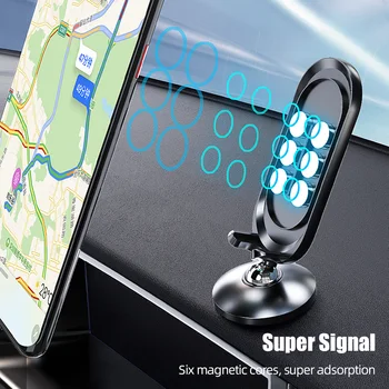 !ACCEZZ Magnetické Auta Stojan Držák 360 Stupňů Nastavitelný Držák Telefonu Pro iPhone Xiaomi Kovový Magnet GPS Dashboard Mount Support