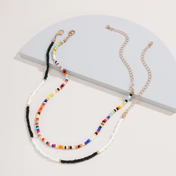 AE-CANFLY 2020 Nové Módní Náhrdelník Náhrdelníky Ženy Český Imitace Pearl Náhrdelník, Ručně vyráběné Barevné Korálky Řetěz Módní Šperky