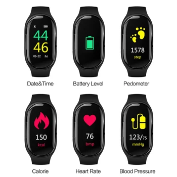 AI Chytré Hodinky S Bluetooth Sluchátka M1 Bezdrátová Sluchátka 2 V 1 Heart Rate Monitor Sport Muži Smartwatch Náramek TWS Headset