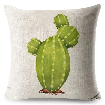 Akvarel Kaktus povlak na Polštář Rostlin Povlečení 45*45 cm Čtvercový Polštář Kryt pro Pohovku Domů Dekorativní Tištěné Hodit Polštář