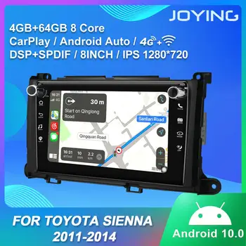 Android 10.0 autorádio 4GB IPS displej 8 palců autradio GPS Navigace hlavy jednotka podporuje 4G a Carplay pro TOYOTA Sienna 2011-BT
