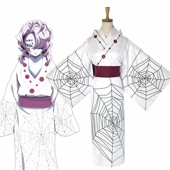 Anime Demon Slayer Kimetsu Č. Yaiba Spider Rui Matka Sestra Cosplay Kostým Pánské Kompletní Sada Kimono Halloween Kostým Strany