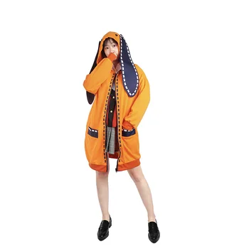 Anime kakegurui nutkavého hráče rune yomozuki cosplay kostým rune yomozuki roztomilé bunda s kapucí bunda paruku dospělé Ženy Obleky