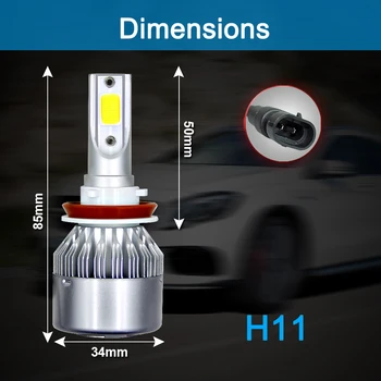 Auto Reflektor Žárovky, LED Auto Světlomet H7, LED H4 HB2 Žárovka H8 H9 H11 HB3 HB4 9005 9006 9003 120W 6000k Auto Žárovky Mlhová Světla 2ks