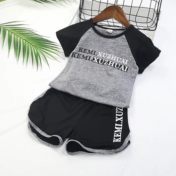 Baby Girls Oblečení Set 2020 Letní Sportovní Oblek Žena Dítě Tepláky Batole Krátký Rukáv Oblečení Pro 2 3 4 5 6 Let