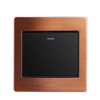 Bcsongben Luxusní spínač Růžové zlato černé Tlačítko spínací zásuvka 1gang1way zásuvky 110v-250v 10A