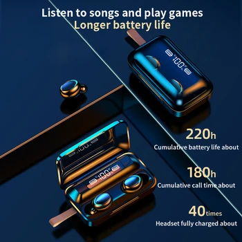 Bluetooth 5.0 Sluchátka 9D Stereo Mini Bezdrátová Sluchátka Bezdrátová Sluchátka TWS Sportovní Vodotěsné Sluchátka Pro IPhone Android