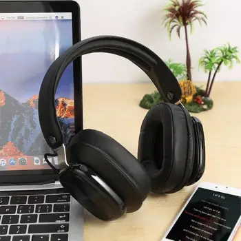 Bluetooth Sluchátka bezdrátová, Aktivní potlačení Hluku QH7 Bezdrátový Stereo Headset pro telefony PC a hudba s hlasovým ovládáním