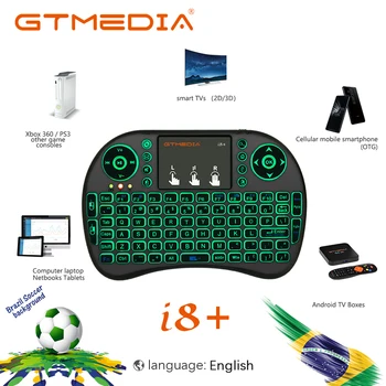Brazílie GTMEDIA i8+ klávesnice anglická Verze 2.4 GHz Bezdrátová Klávesnice Vzduchu Myš S Touchpadem Kapesní pro Android TV BOX Mini PC
