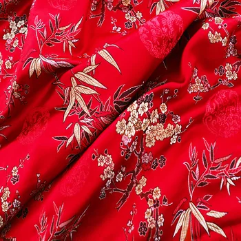 Brokát žakárová tkaniny pro šití cheongsam a kimono patchwork šití damašek materiál hedvábí DIY oděvní tkaniny