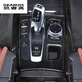 Car Styling interiéru Tlačítka panelu rám Dekorace Vozu Zahrnuje Samolepky Výbava pro BMW X5 F15 X6 F16 Uhlíkových vláken Auto Příslušenství