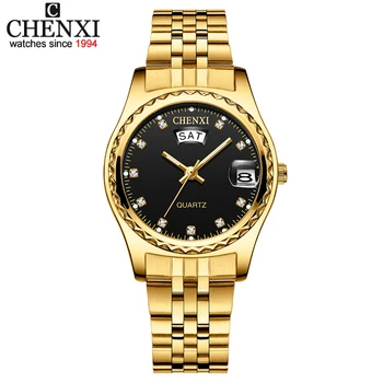 CHENXI Ženy Módní Hodinky Dámy Zlatý Náramek Náramkové Hodinky Luxusní Značky Dárky Pro Ženy Quartz Náramkové hodinky Reloj Mujer