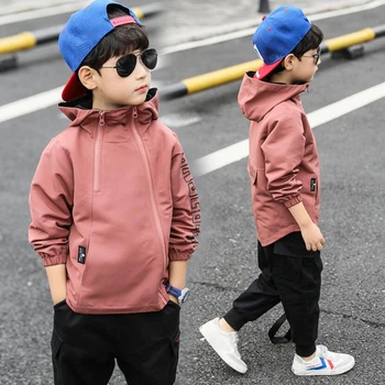 Chlapecké oblečení děti jarní bunda solidní pro dospívající chlapci, neformální kabát dítě topy 3-111 Y děti active bunda dětské oblečení