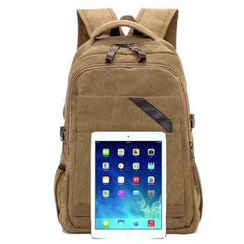Chuwanglin Ležérní plátno muž batohy 15 palcový Notebook, Batoh preppy styl školní tašky Velká kapacita cestovní taška A7371