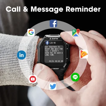 Chytré Hodinky Muži Srdeční Frekvence Monitoru Smart Clock IP68 Vodotěsné Sportovní Fitness Náramek pro Android IOS Telefon
