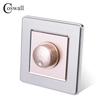 COSWALL Vypínač na Stěně Ventilátoru Regulátor Regulátor z Nerezové Oceli Panelu 16A 15~300W