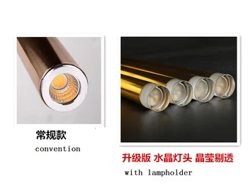 D3.2 cm L 30-80cm 3w Potrubí Golden Copper Tube Moderna Závěsné Osvětlení Krytý Stolní Zavěšení Svítidla Lamparas Lano Lampy