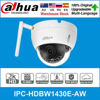 Dahua Spotřebitele Původní IPC-HDBW1430E-AW 4MP WiFi 30M IR, Slot pro SD Kartu H. 265 Cloud Lidské Detekovat IK10 Wireless Mini Dome IP Kamera