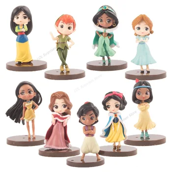 Disney Anime Postava Dívka Sněhurka Víla Princezna Belle Aladdin Hračky Postavy 9pcs/set