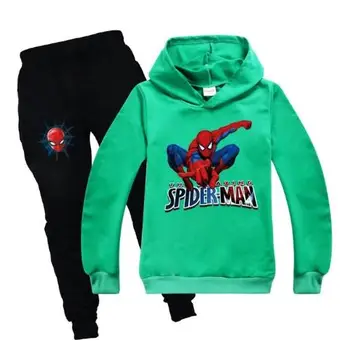 Disney Děti Chlapci Dívky Mikiny Kalhoty Oblek Kreslený Spiderman dětské Oblečení Mikiny Ležérní Módní Svetr Jogging Kalhoty
