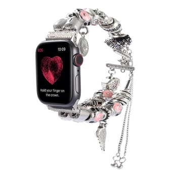 DIY ženy hodinky popruh pro apple watch 5 4 kapely 44mm iwatch sport kapel 42mm příslušenství 40mm 3 řady 2 náramek 38 mm watchband