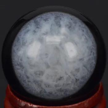 Doprava zdarma Přírodní Kámen, Drahokam 30MM Evil Eye Achát Koule Crystal Ball Čakry Léčení Reiki Řemesla Řezbářství S podstavcem