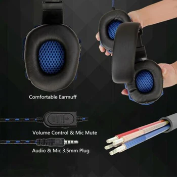 Drátové Herní Headset Sluchátka Prostorový Zvuk, Hluboké Basy Stereo Sluchátka S Mikrofonem Pro Hry PC Laptop