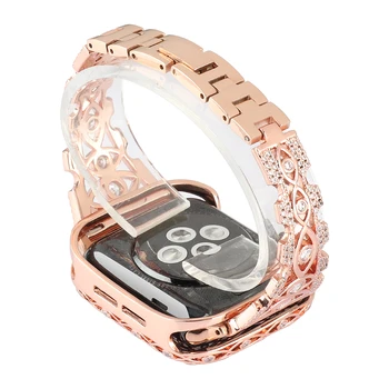 Dutý Diamantový Třpyt Oceli Popruh pro Apple Watch Band Série, SE/6/5/4/3/2 Ženy Módní Náramek pro iWatch 44 MM 40 MM 42/38MM