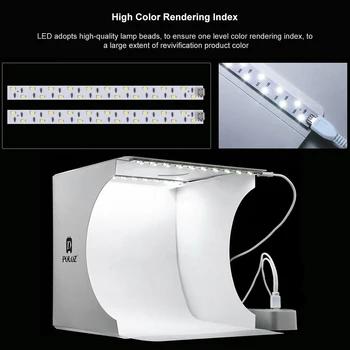 Duální Světlo Lightbox Mini 40Pcs LED Světlo Pokoj foliding Fotografie Osvětlení Softbox Stan Pozadí Cube USB Photo Studio Light