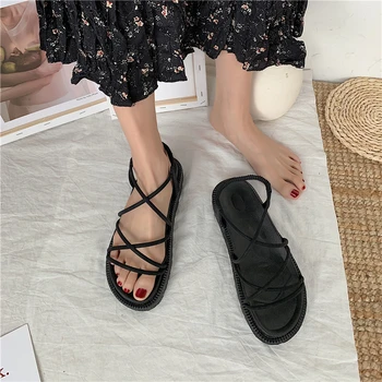 Dámské letní boty módní sandály pohodlné pěnové podešev Non-slip Opotřebení-odolné tlusté sole shoehy
