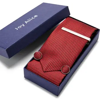 Dárkový box balení, muži značky luxusní kravata kapsy náměstí svatební pánské krk kravaty hedvábné kravaty nastavit knoflíčky, spony na kravaty