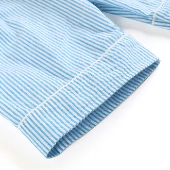 Dívky prohrábnout pyžamo bavlna letní krátký rukáv pyžama soupravy seersucker stripe děti oblečení na spaní 12m-12let pyžama domácí oblečení