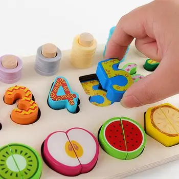 Dřevěné Montessori Vzdělávací Hračky Pro Děti, Děti Učení V Raném Věku Dítě Tvar Barva Zápas Deska Hračka Pro 3 Let Staré Děti Dárek