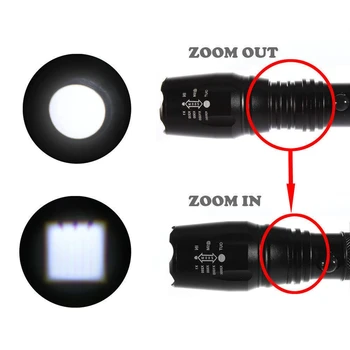 E17 Super Světlé 5 režimů Zoomovatelný XML-T6 LED Svítilna Přenosné Lanterna Vodotěsné Venkovní Pochodeň Světla 3x AAA nebo 18650 pěší Turistika