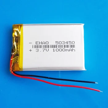 EHAO 503450 3.7 V Lithium Polymer Lipo Dobíjecí Baterie 1000 mAh pro Chytrý Telefon, DVD, Led Svítilna kamery