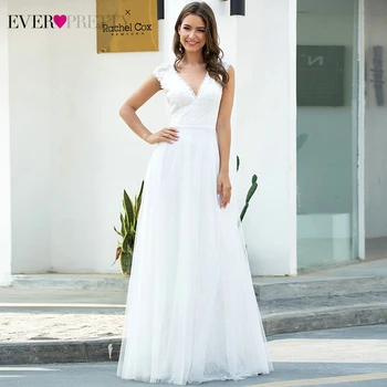 Elegantní Bílé Společenské Šaty Ever Pretty-Line V-Neck Cap Sleeve Ruched Tylu Elegantní Formální Party Šaty Robe De Soirée 2020