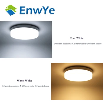 EnwYe 6W 9W 13W 18W 24W 36W 48W LED Kruhový Panel, Světlo přisazená led stropní světla AC 85-265V lampada led lampa