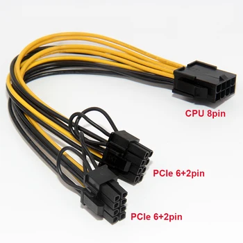 EPS CPU 8pin 2-port PCIe 8pin Duální PCI-Express 6+2póly Y Splitter Horník GPU Grafické Karty Napájecí Kabel Kabel 18AWG 20CM