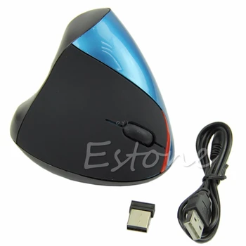 Ergonomický Design 1600 DPI Bezdrátový USB Vertikální Optická Myš pro Počítač PC