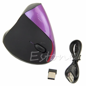 Ergonomický Design 1600 DPI Bezdrátový USB Vertikální Optická Myš pro Počítač PC