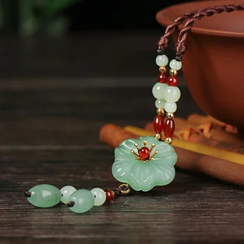 Etnický Náhrdelník Sklo Prosklené Květina, Přírodní Kámen Náhrdelník Náhrdelník Ručně Vyráběné Vintage Šperky