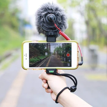 F-Mount Mobilní Smartphone Kamery Rukojeť Držák Rukojeť Plošinu Monopod S Tripod Mount A Cold Shoe Mount Pro Natáčení Video Na Většině