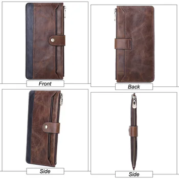 Flanker originální kožené pánské slim peněženky dlouhé tenké peněženky měkké kožené spojka peněženka mužské telefon taška s odnímatelným držitele karty