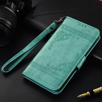 Flip Kožené Pouzdro Pro Xiaomi Mi A2 Lite Fundas Tištěné Květinové Speciální peněženka stand pouzdro s Popruhem