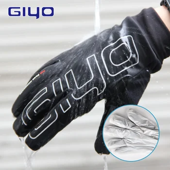 Giyo mater zimní venkovní sportovní cyklistické rukavice, nepromokavé cyklistické rukavice muži cyklistické rukavice teplý fleece kolo full finger rukavice