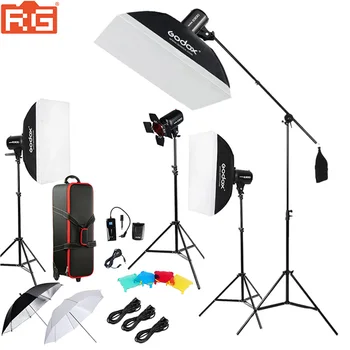 Godox E300-D Profesionální Fotografie Photo Studio Speedlite Osvětlení Lampa 4 * 300W Studio Flash Strobe Light Kit Set+